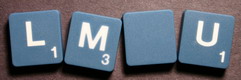 SCRABBLE tile style M46W : Agave blue tile with white letter